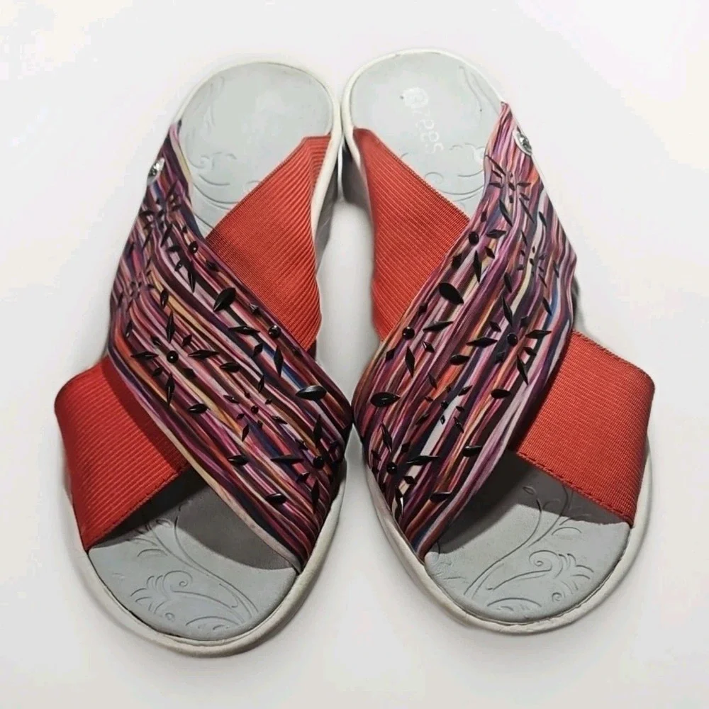Bzees Diamond X-band Wedge Slide Sandal 8.5 Stretch Comfort (Like Skechers) #279
